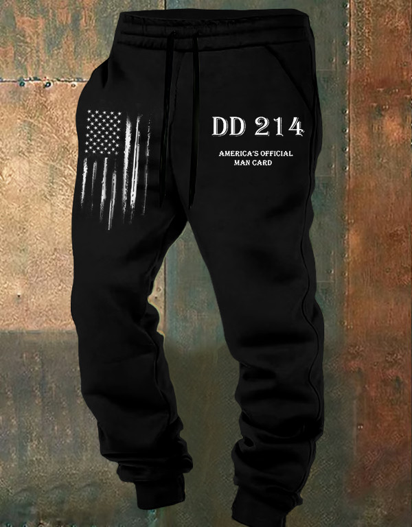 US Veteran DD 214 Sweatpants America's Official Man Card DD 214 Clothing Gifts For Him