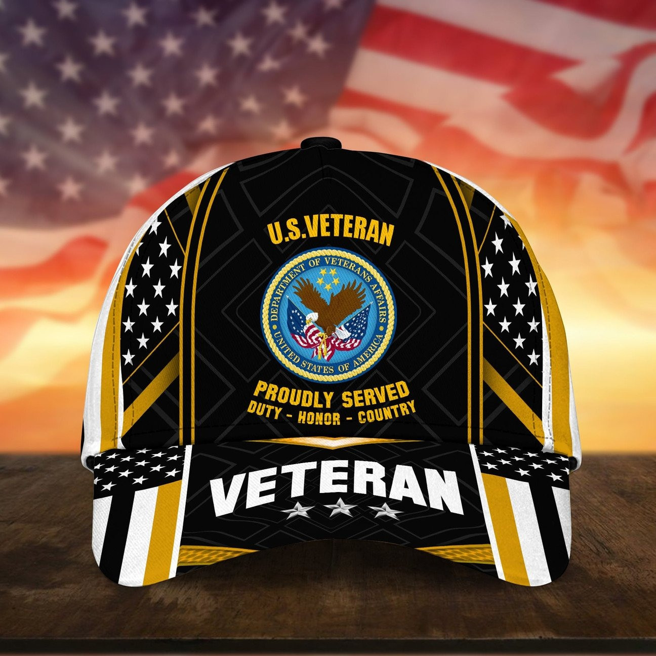 US Veteran Duty Honor Country Patriotic USA Cap Gift For Proudly Military on Veterans Day