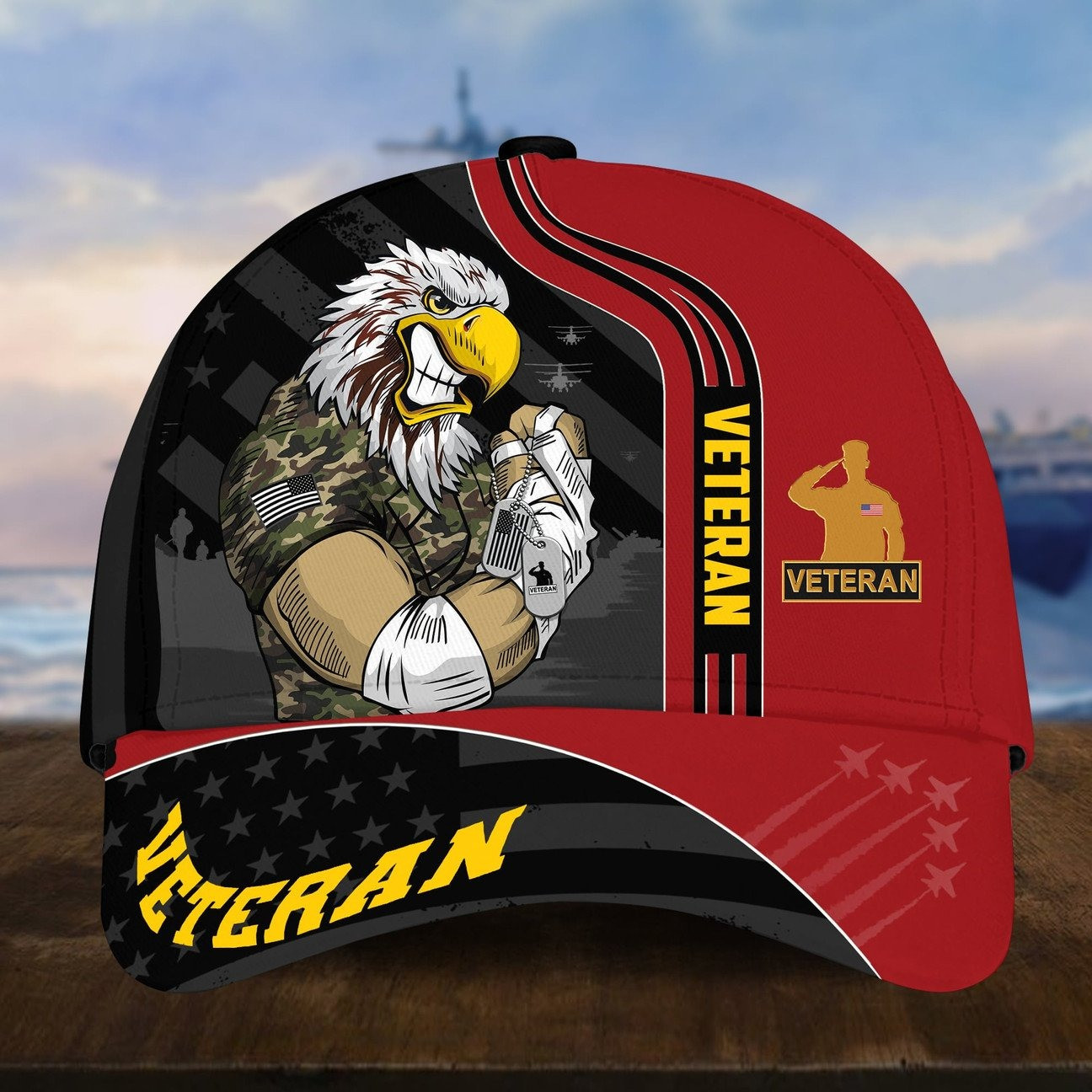 US Veteran Eagle Soldier Hat Gift for Patriots Army on Veterans Day