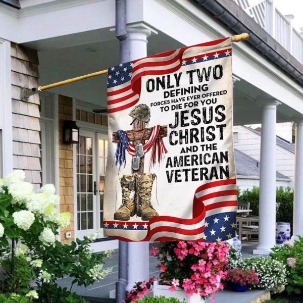 US Veteran Flag Only Two Defining Jesus Christ And The American Veteran Christian Flag