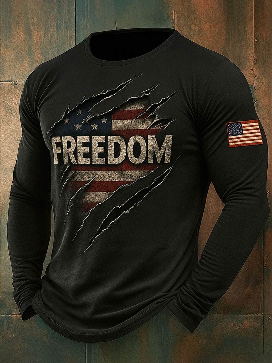 US Veteran Freedom Long Sleeve Shirt Proud American Veterans Day Memorial Merch