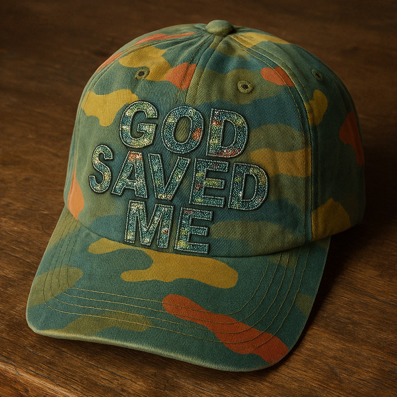 US Veteran God Saved Me Camo Hat God Saves Baseball Cap Christian Themed Gifts