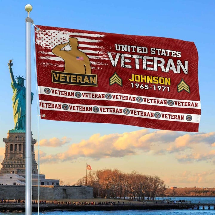 US Veteran Grommet Custom Flag Gift for Veteran Armed Forces Day Veterans Day