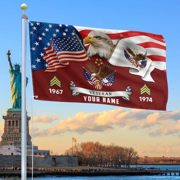 US Veteran Grommet Custom Flag Gift for Veteran Father Armed Forces Day Veterans Day