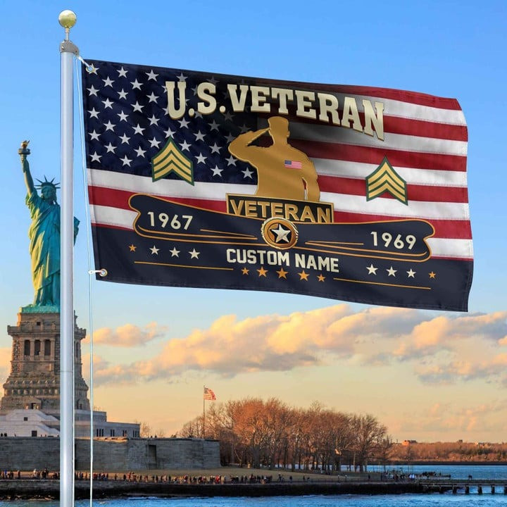 US Veteran Grommet Flag Custom Gift for US Veteran Armed Forces Day Veterans Day