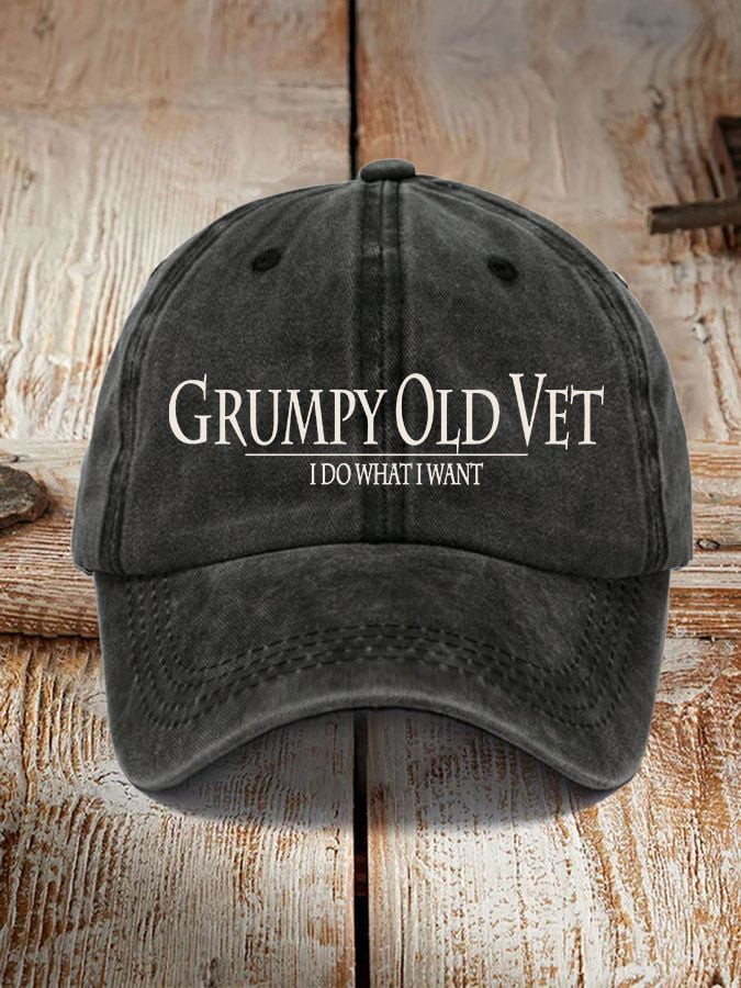 US Veteran Grumpy Old Vet Hat I Do What I Want Veteran Cap Gifts For Men