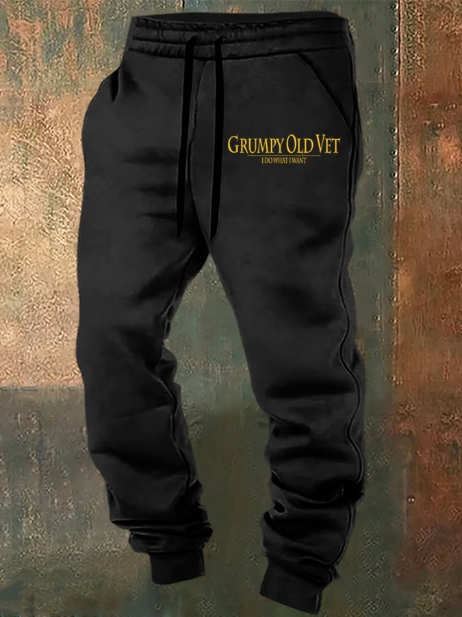 US Veteran Grumpy Old Vet Sweatpants I Do What I Want Veteran Merch Gift Ideas