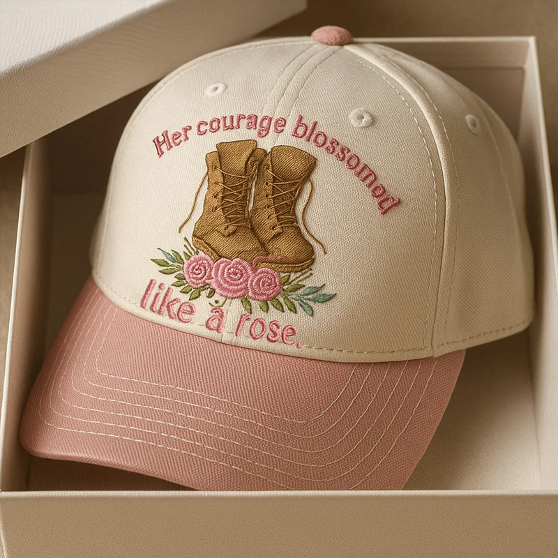 US Veteran Hat Her Courage Blossomed Like A Rose Veteran Cap Presents For Her