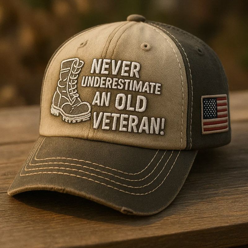 US Veteran Hat Never Underestimate An Old Veteran American Flag Cap Gift Ideas