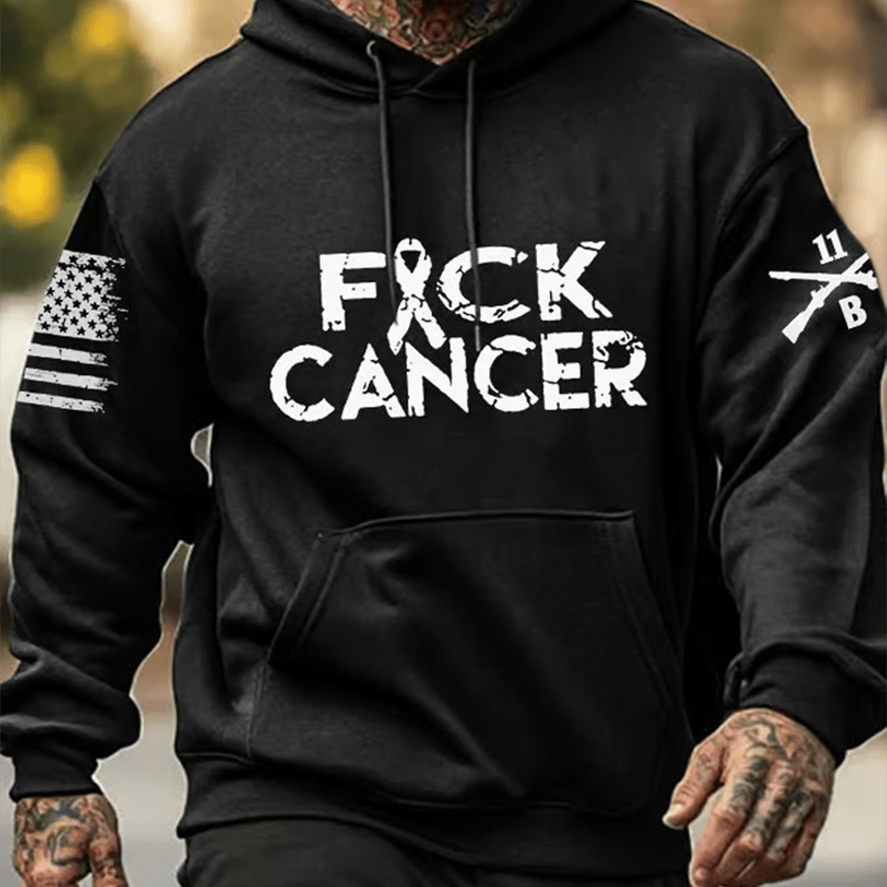 US Veteran Hoodie Fck Cancer Cancer Awareness Veteran Merch Best Veteran Gift Ideas