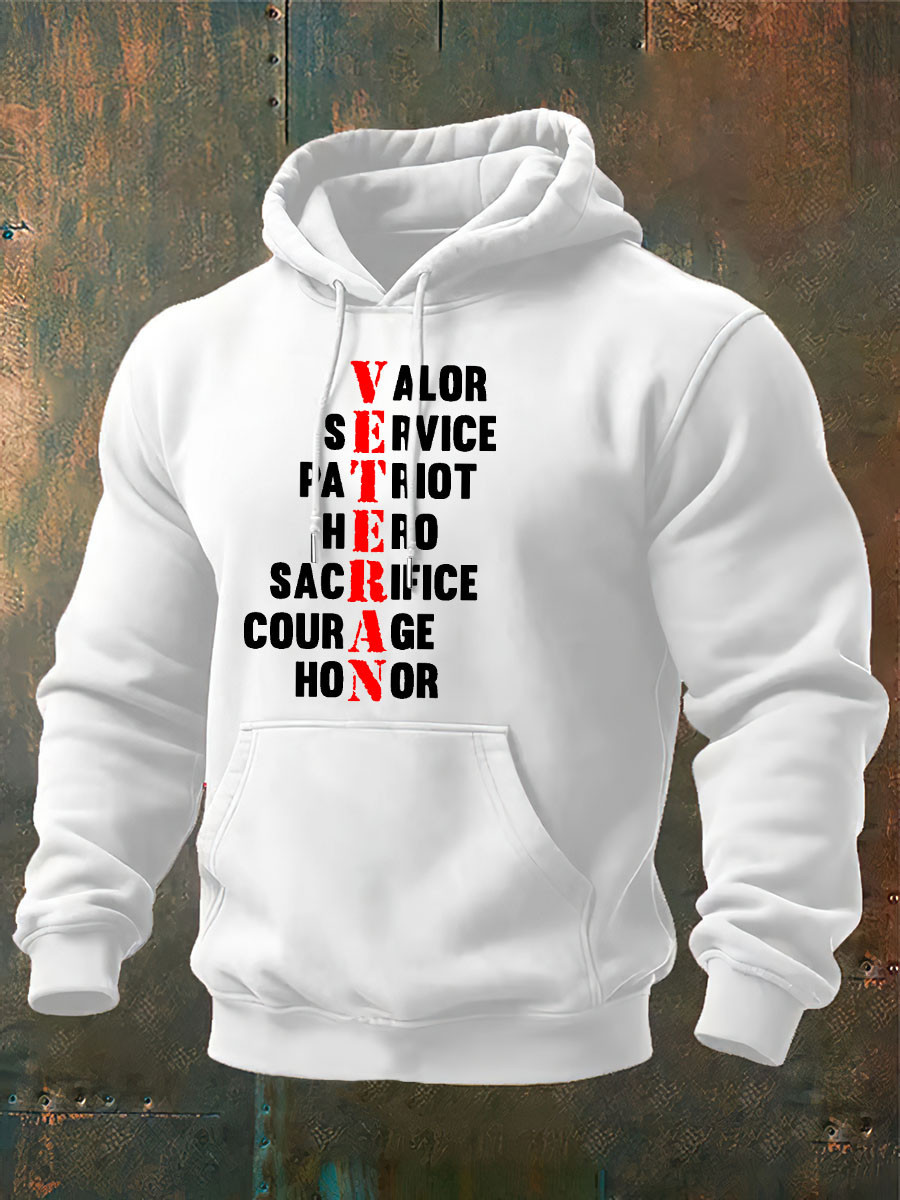 US Veteran Hoodie Valor Service Patriot Military Clothing Gifts For Patriotic Veterans