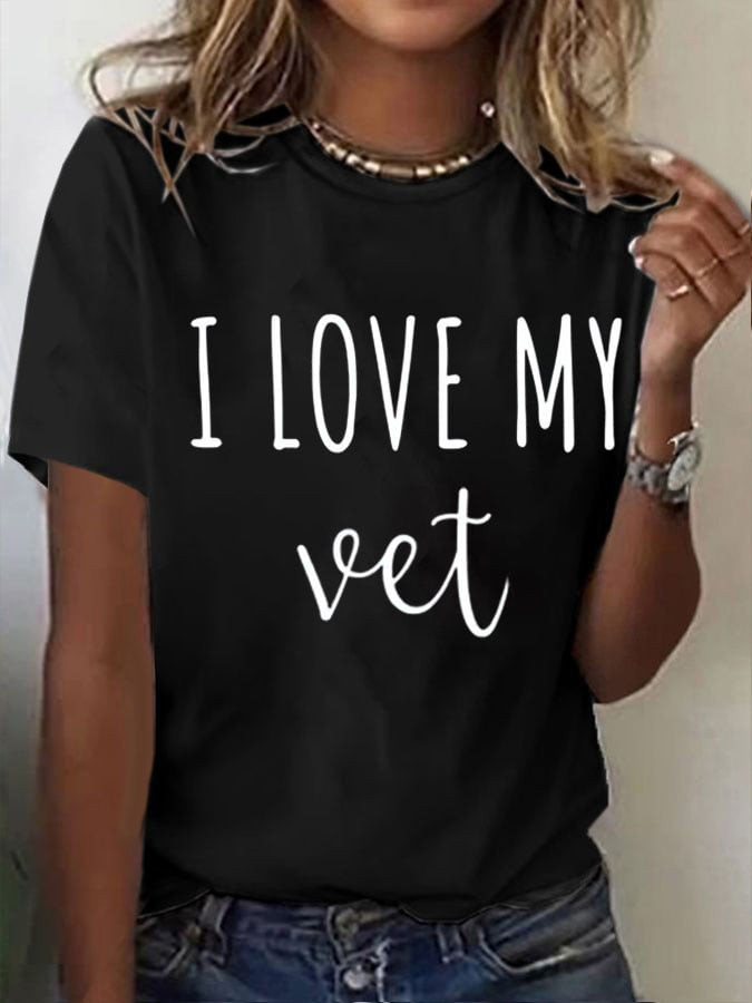 US Veteran I Love My Vet T-Shirt Veteran Clothing Unique Gifts For Women