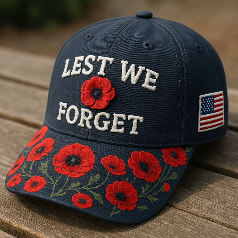 US Veteran Lest We Forget Hat American Flag Cap Veteran Tribute Gifts
