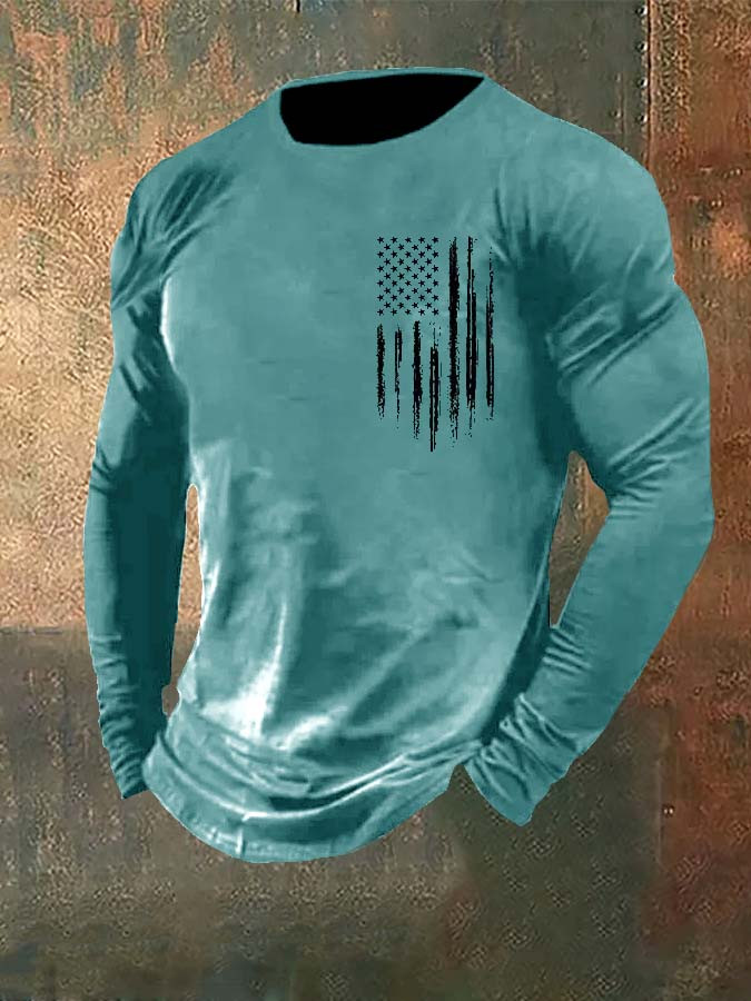 US Veteran Long Sleeve Shirt American Flag Apparel Unique Gifts For Patriotic Dad