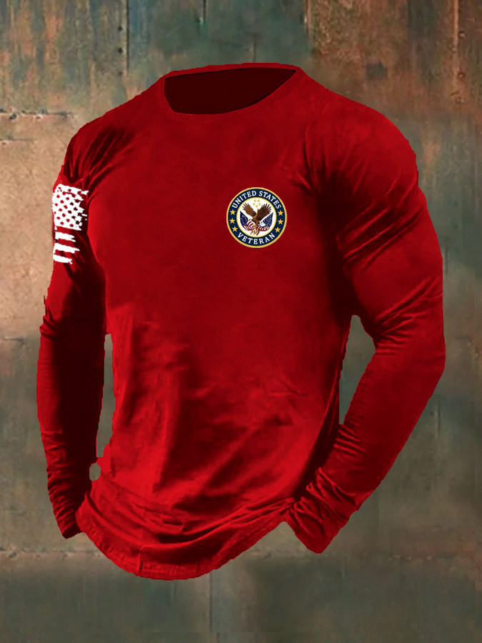 US Veteran Long Sleeve Shirt American Flag Proud Veteran Gifts For Veteran Dad