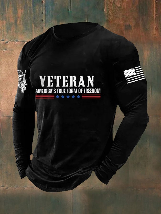 US Veteran Long Sleeve Shirt America's True Form Of Freedom Veteran Apparel Gift For Men