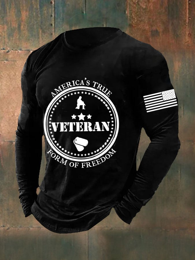 US Veteran Long Sleeve Shirt America's True Form Of Freedom Veteran Clothing Patriotic Presents