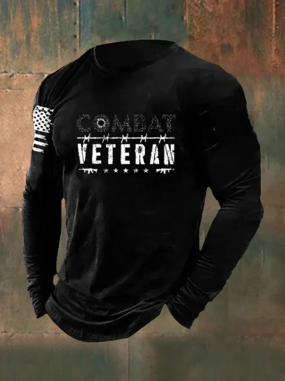 US Veteran Long Sleeve Shirt Combat Veteran Military Clothing Gifts For Enthusiasts