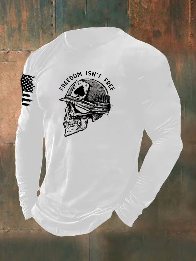 US Veteran Long Sleeve Shirt Freedom Isn't Free American Flag Apparel Unique Gifts For Military