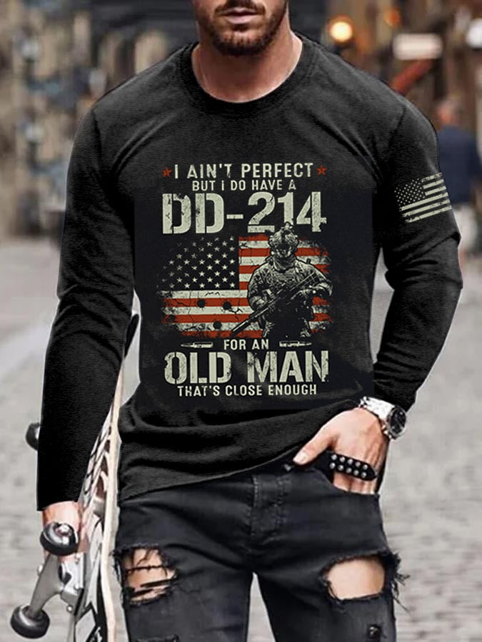 US Veteran Long Sleeve Shirt I Ain't Perfect But I Do Have A DD 214 Veteran Apparel Gift Ideas