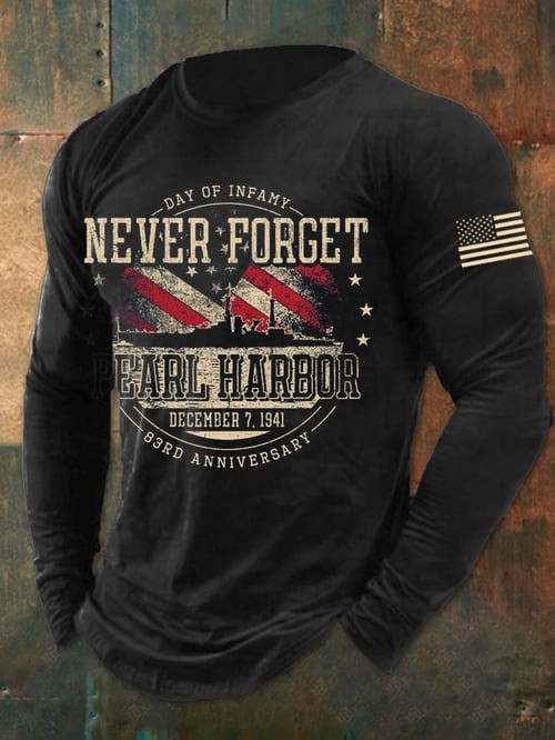 US Veteran Long Sleeve Shirt Never Forget Earl Harbor 83rd Anniversary Gifts For Patriots