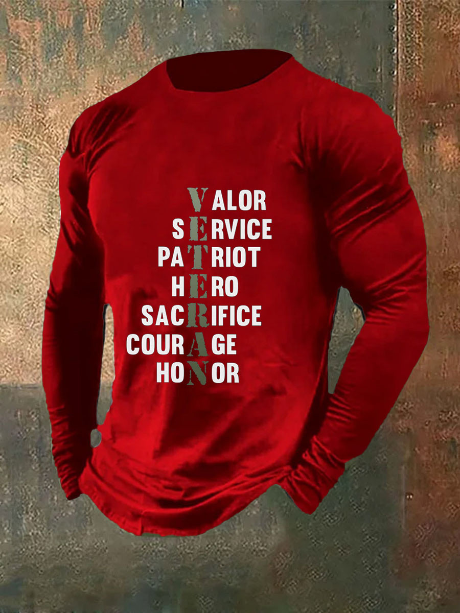 US Veteran Long Sleeve Shirt Valor Service Patriot Veteran Merch Unique Gifts For Military Man
