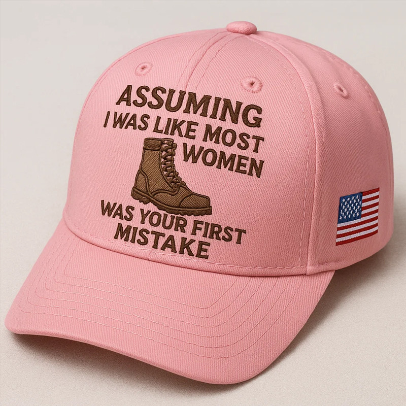 US Veteran Pink Hat Assuming I Was Like Most Women American Flag Cap Patriotic Gifts