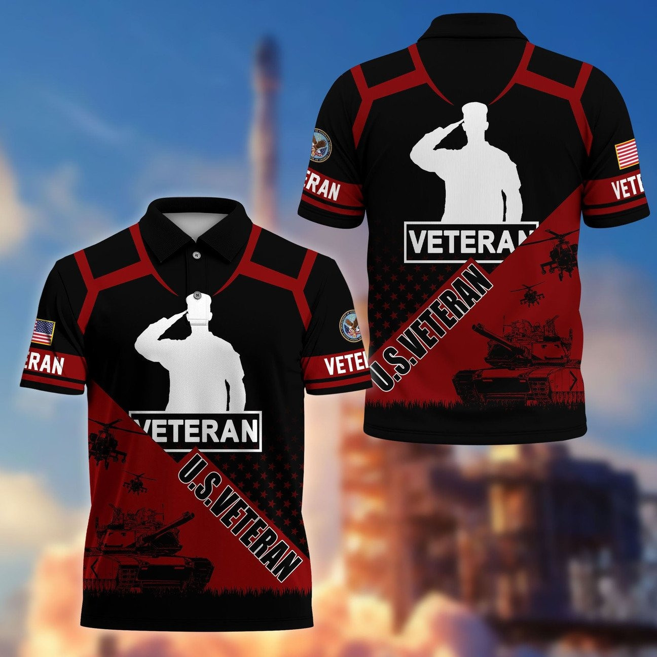 US Veteran Polo Shirt Perfect Gift for Father and Husband and Friends on Veterans Day