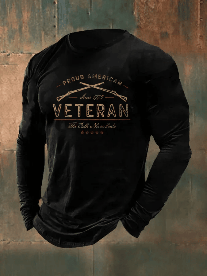 US Veteran Proud American Veteran Long Sleeve Shirt Honor Veteran Apparel Best Military Gifts
