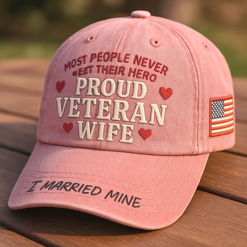 US Veteran Proud Veteran Wife Hat American Flag Hat Unique Gifts For Wife