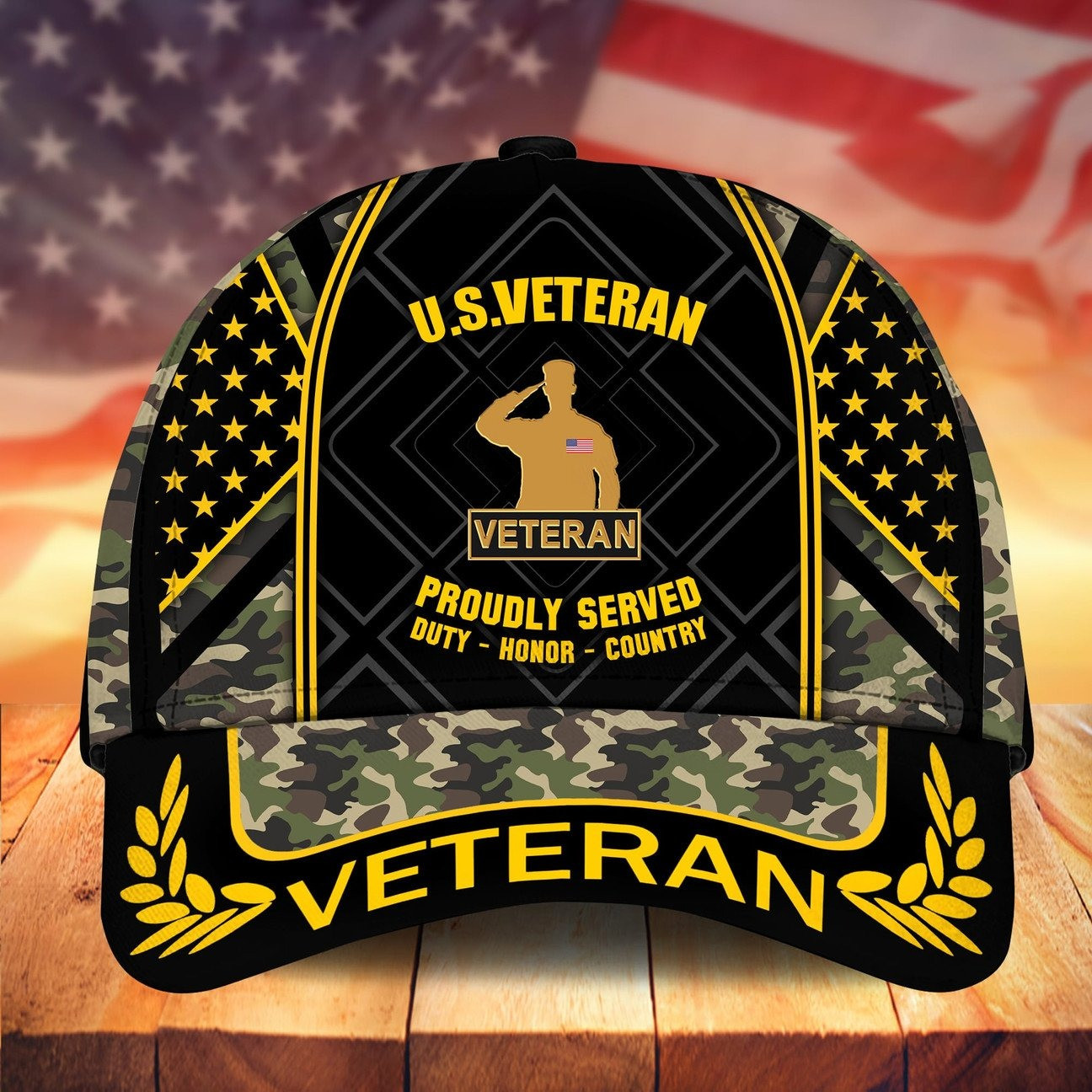 US Veteran Proudly Served Duty Country Veteran Cap for American Heroes on Veterans Day