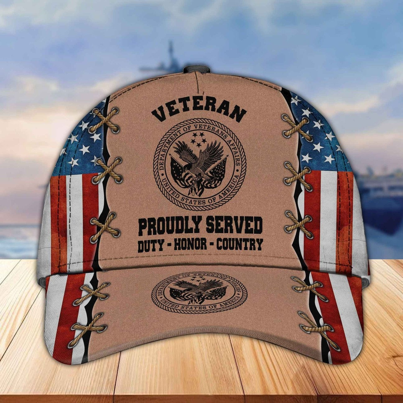 US Veteran Proudly Served Military Duty Honor & Country Baseball Cap Gift For Veterans Day