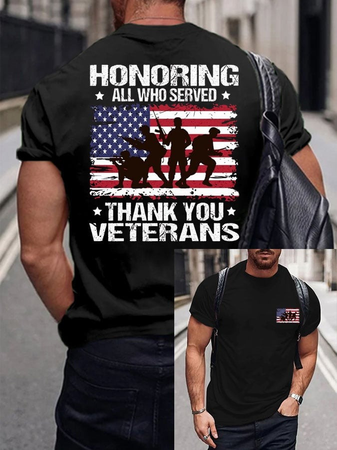 US Veteran T-Shirt Honoring All Who Served Thank You Veterans Military Clothing Gifts