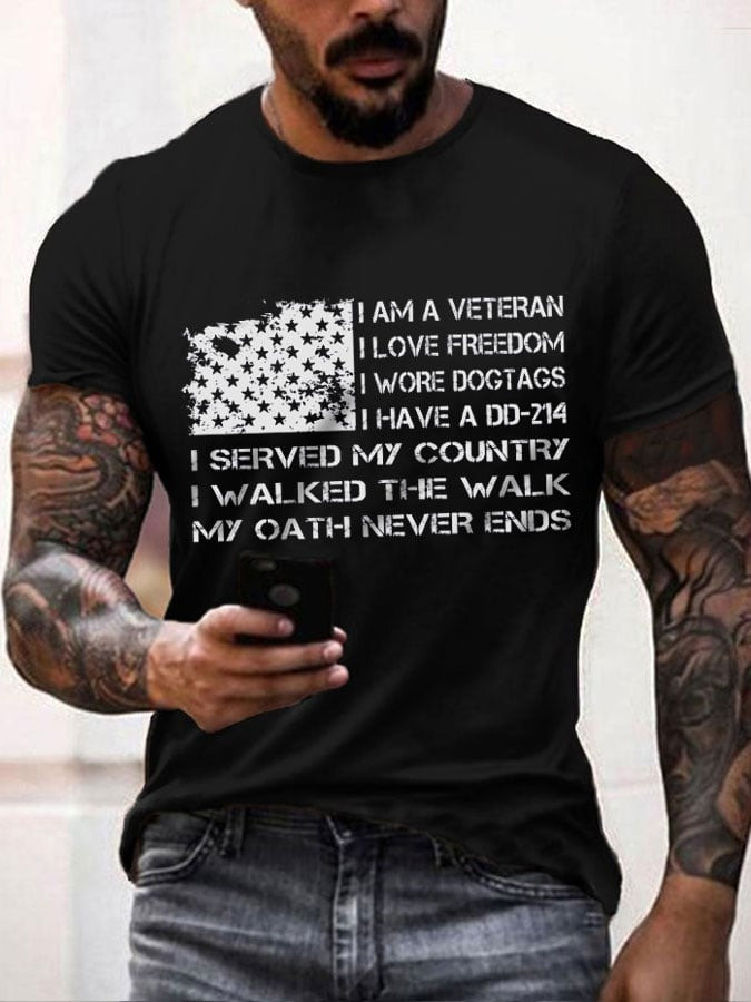 US Veteran T-Shirt I Am Veteran I Love Freedom I Served My Country Apparel Patriotic Gifts