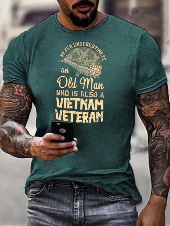 US Veteran T-Shirt Never Underestimate An Old Man Vietnam Veteran Patriotic Shirt Gift For Him