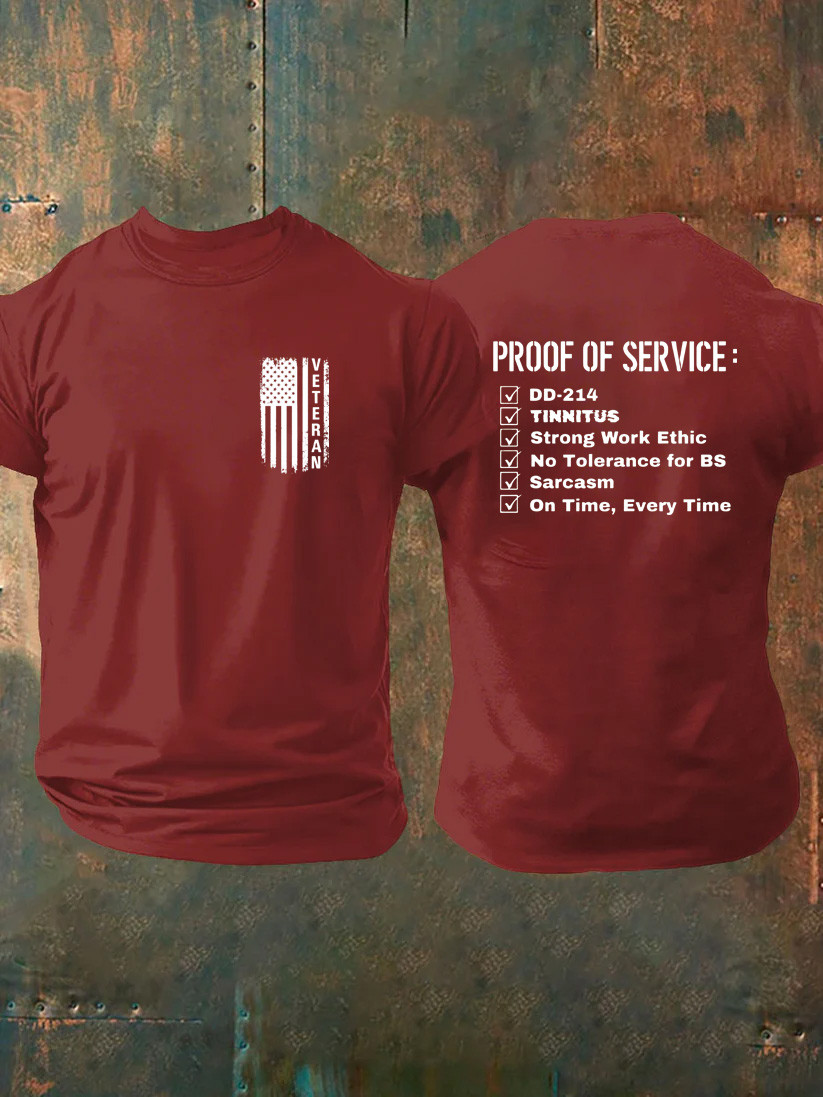 US Veteran T-Shirt Proof Of Service DD214 Apparel Patriotic Gifts For Veterans