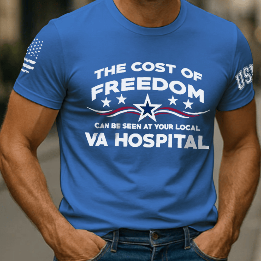 US Veteran T-Shirt The Cost Of Freedom American Flag Shirt Veteran Gifts For Him