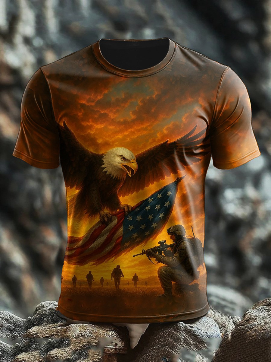 US Veteran T-Shirt United States Veterans Day Eagle America Flag Soldier Apparel Gifts