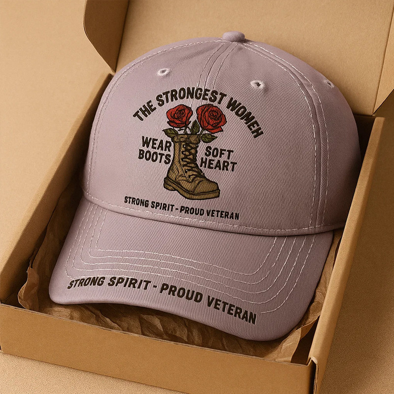 US Veteran The Strongest Women Wear Boots Hat Strong Spirit Proud Veteran Cap Unique Gift Ideas