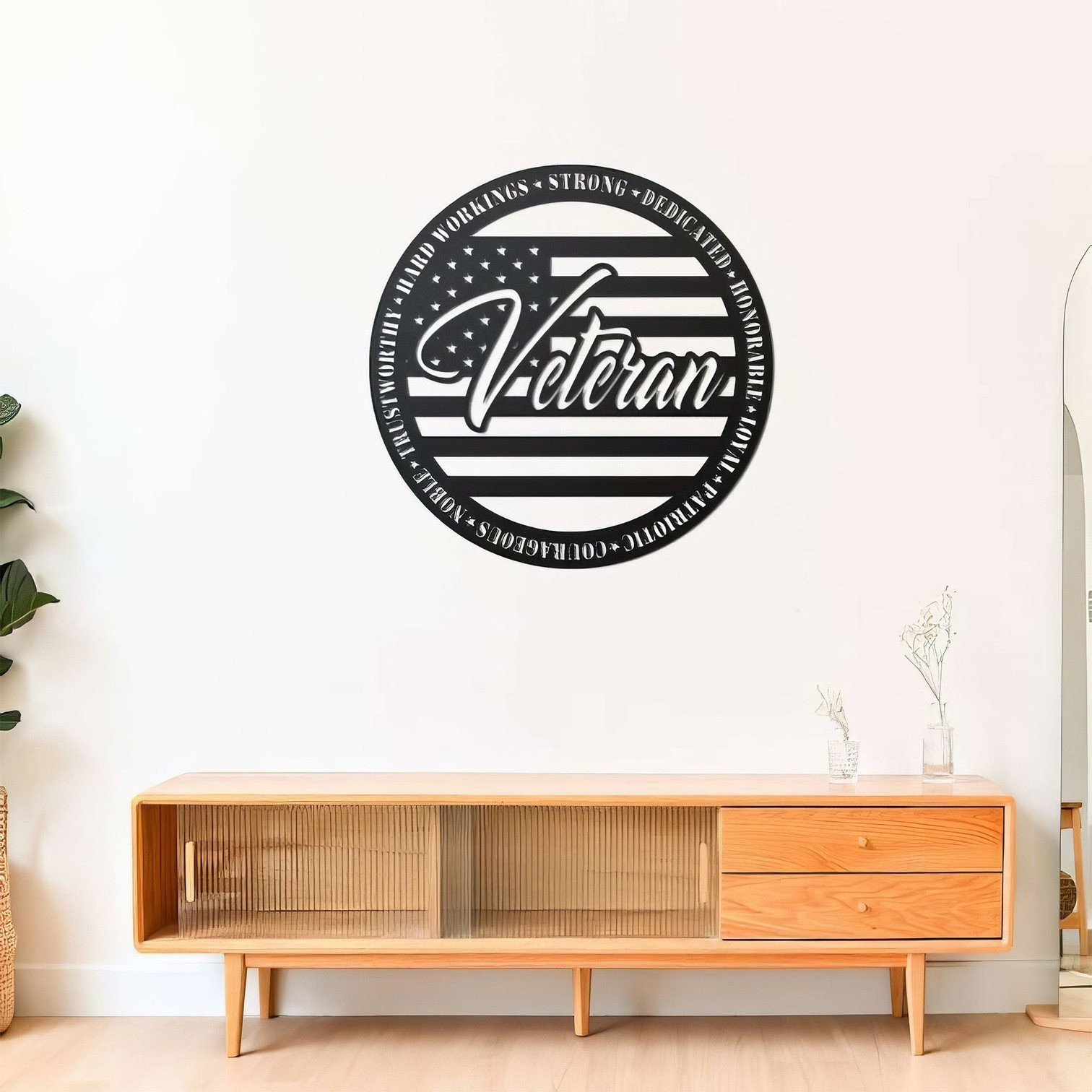 US Veteran USA Flag Metal Signs Patriotic Decor Veteran Day Gifts