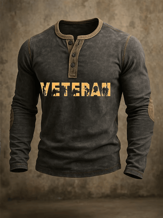 US Veteran Vintage Button Long Sleeve Shirt Veteran Merchandise Great Gifts For Veterans