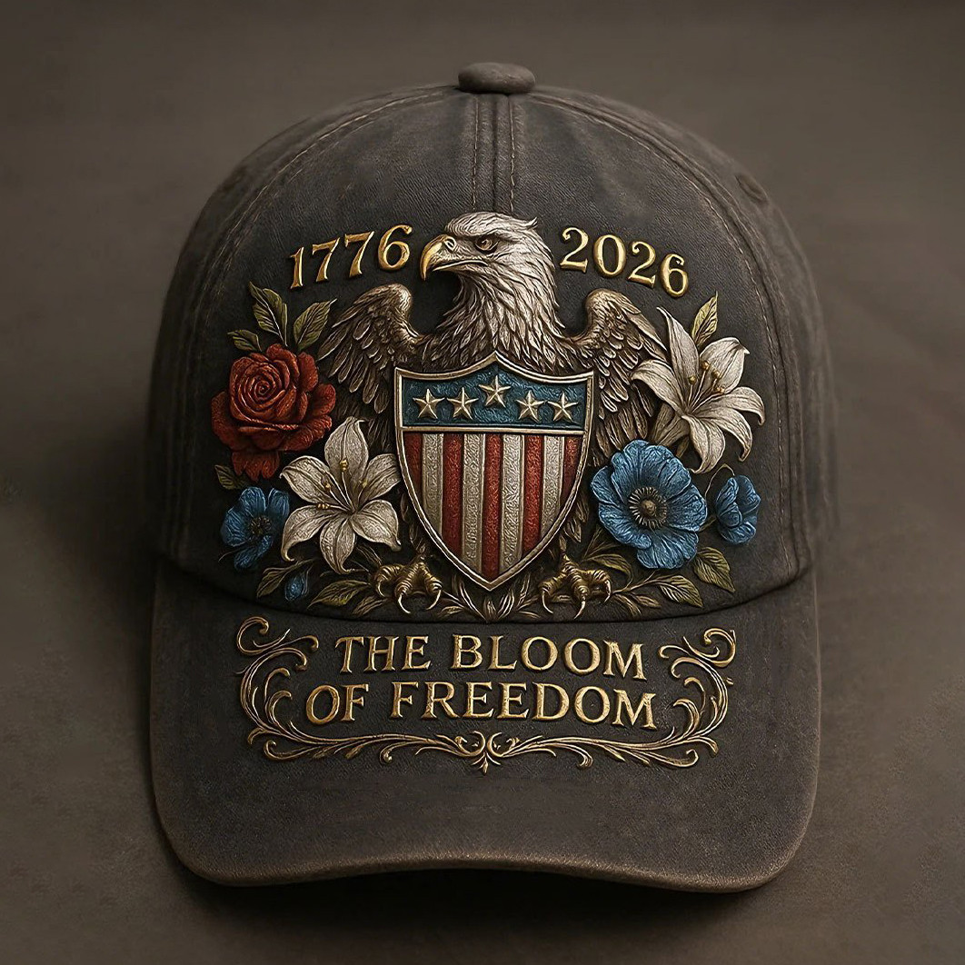 USA 1776 2026 The Bloom Of Freedom Hat Patriotic Eagle Baseball Cap America's Birthday Gift