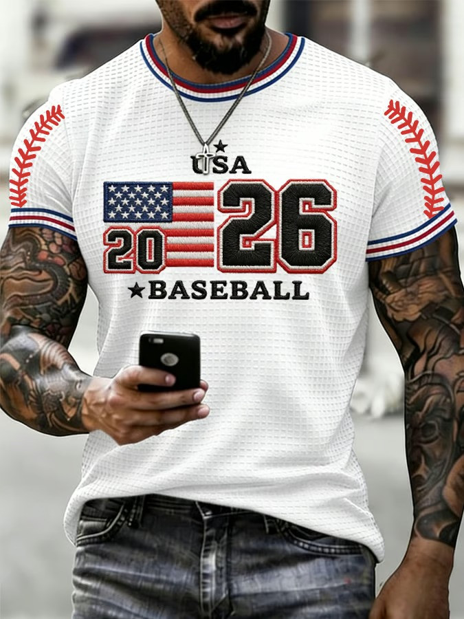USA 2026 American Flag Baseball T-Shirt World Classic Patriotic Fan Clothing Best Gift For Friends