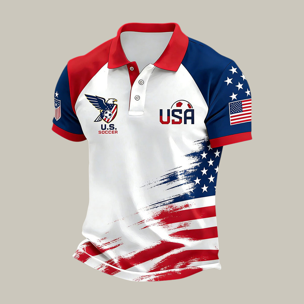 USA 2026 FIFA World Cup Eagle Polo Shirt American Flag Soccer Clothes Best Fan Gift