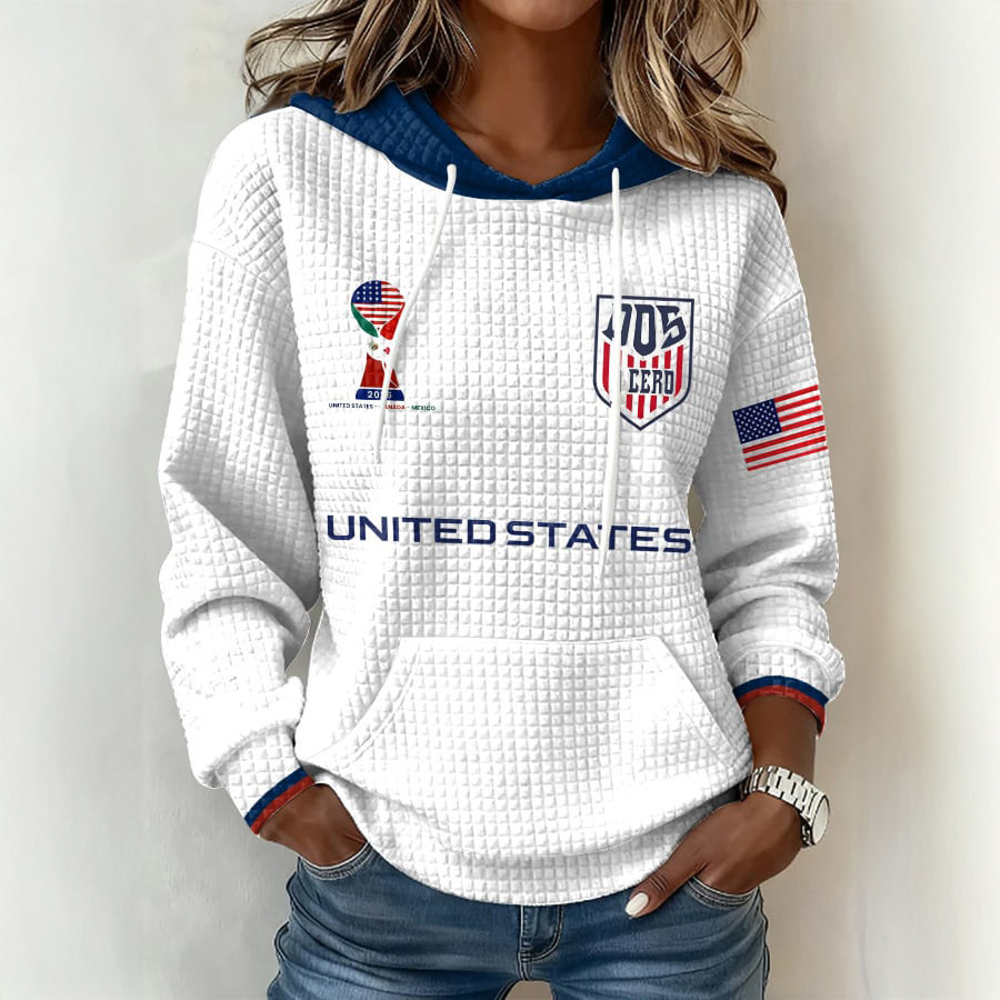 USA 2026 FIFA World Cup Hoodie American Flag Soccer Apparel Fan Gift For Wife