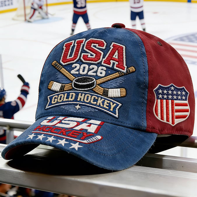USA 2026 Hockey Gold Medal Hat USA Hockey Gold Baseball Cap Gift Idea