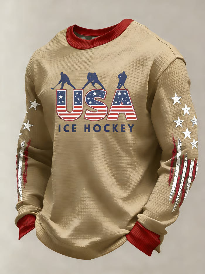 USA 2026 Ice Hockey Long Sleeve T-Shirt Hockey Lovers Game Day Clothing Gifts For Brother USA 2026 Ice Hockey Long Sleeve T-Shirt Hockey Lovers Game Day Clothing Gifts For Brother