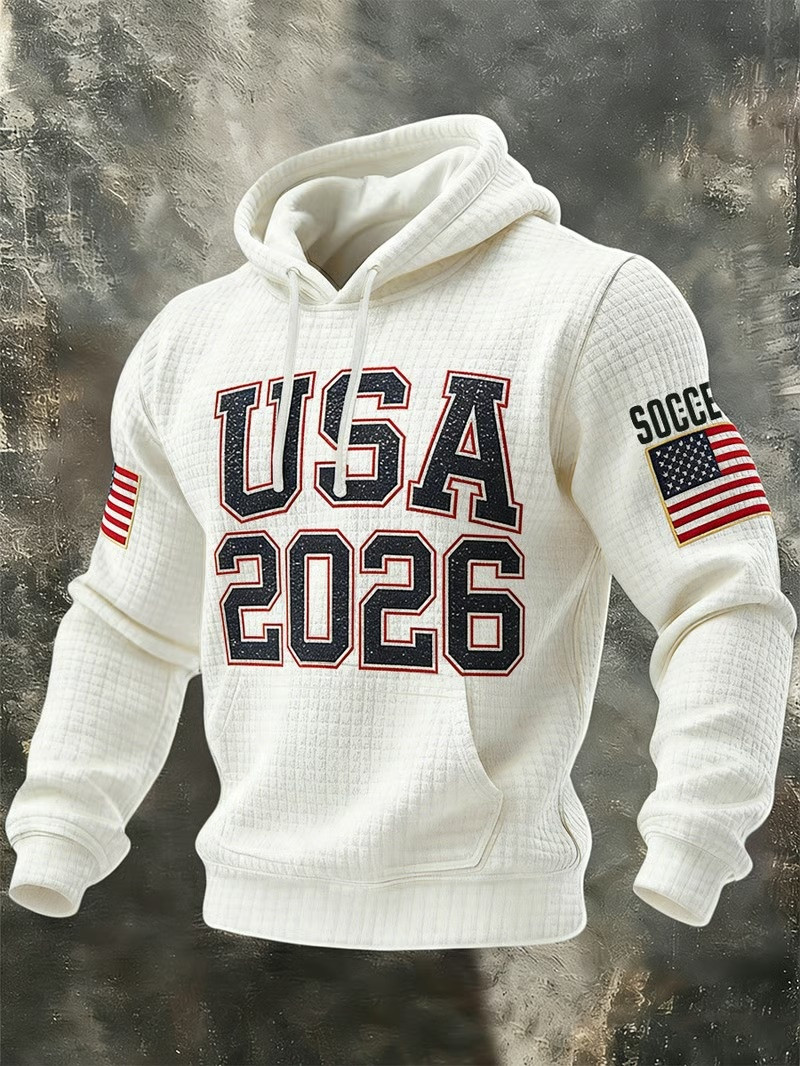USA 2026 Soccer Hoodie FIFA World Cup Fan Gear Graphic Hoodies For Men Patriotic Gift