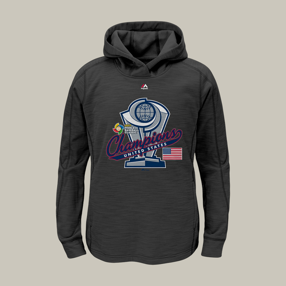 USA 2026 World Baseball Classic Champions Locker Room Hoodie Game Day Apparel Baseball Gear
