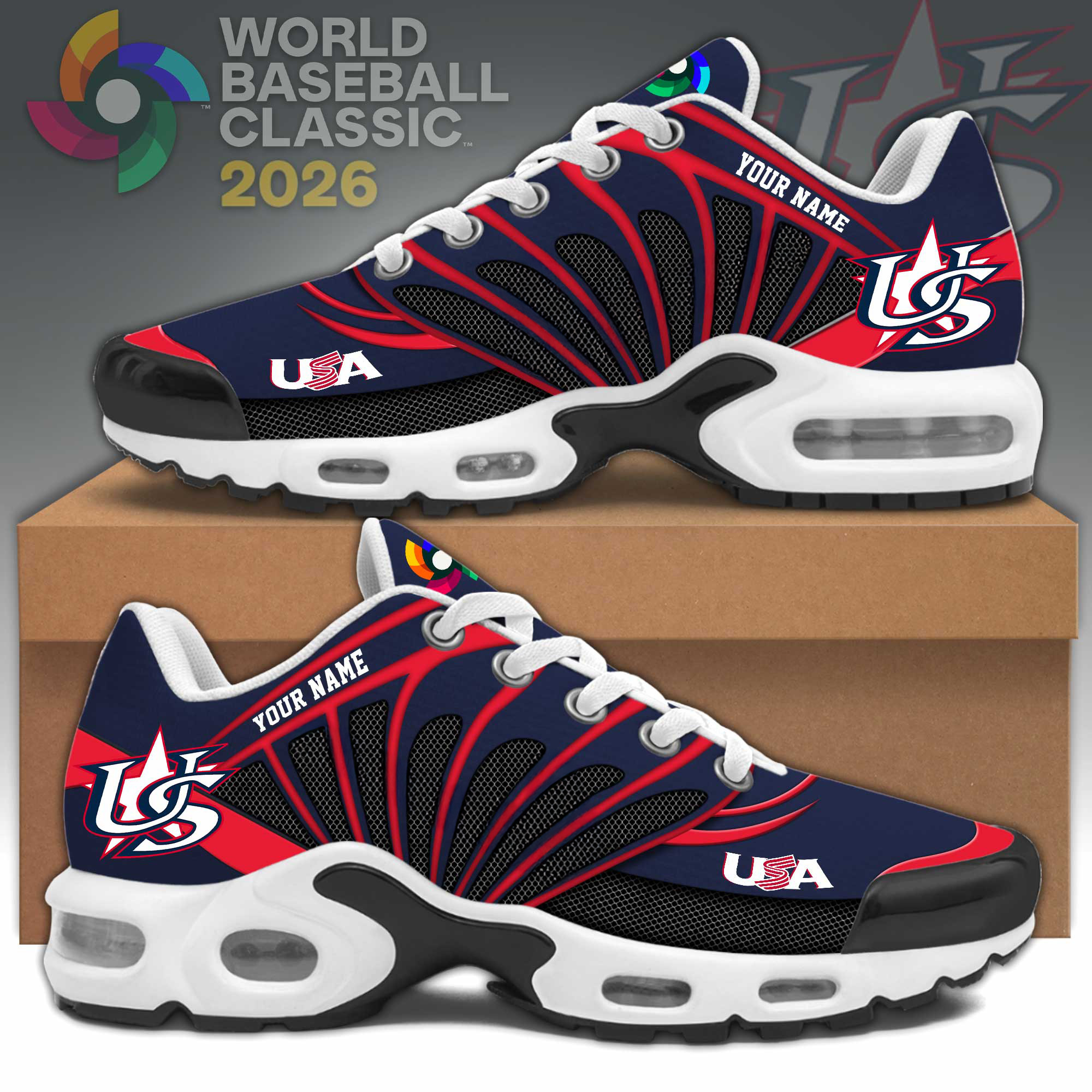 USA 2026 World Baseball Classic Sneakers Baseball Merch Game Day Gift For Him